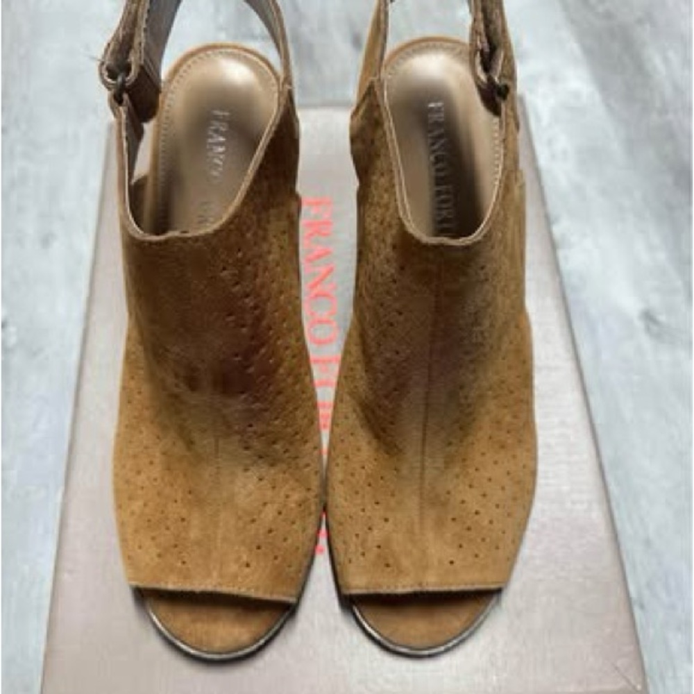 Franco Fortini Brown Peep-Toe Heels